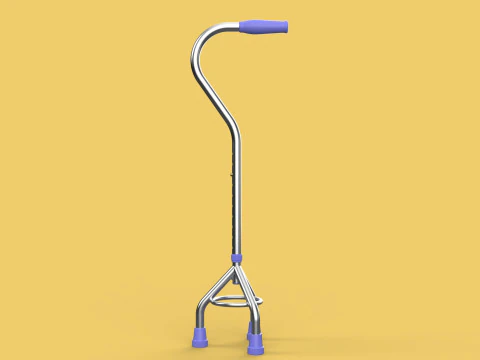 STANDARD TRIPOD WALKING CANE AID ELDERLY STICK POLE GAIT 3 LEG 3D Model