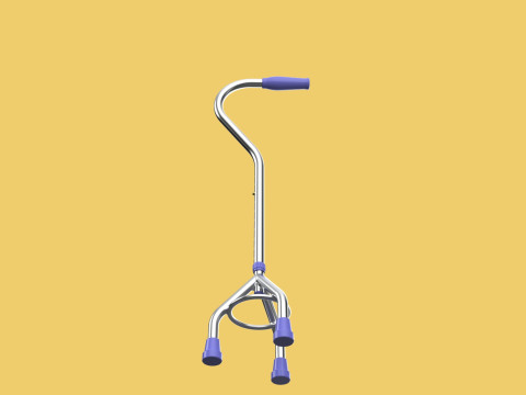 STANDARD TRIPOD WALKING CANE AID ELDERLY STICK POLE GAIT 3 LEG 3D-Modell