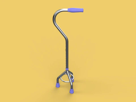 STANDARD TRIPOD WALKING CANE AID ELDERLY STICK POLE GAIT 3 LEG 3D Model