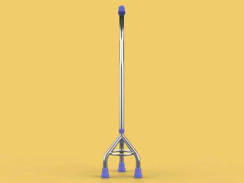 STANDARD TRIPOD WALKING CANE AID ELDERLY STICK POLE GAIT 3 LEG 3D Model