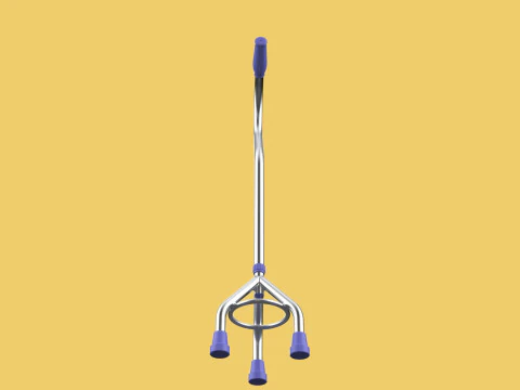 STANDARD TRIPOD WALKING CANE AID ELDERLY STICK POLE GAIT 3 LEG 3D Model