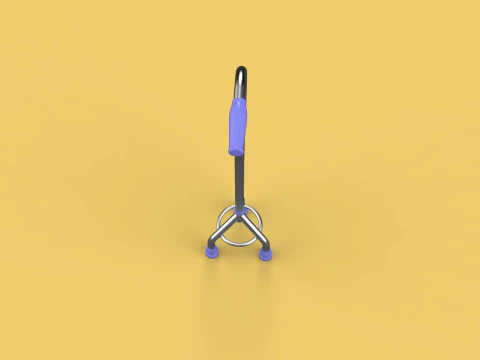 STANDARD TRIPOD WALKING CANE AID ELDERLY STICK POLE GAIT 3 LEG 3D Model
