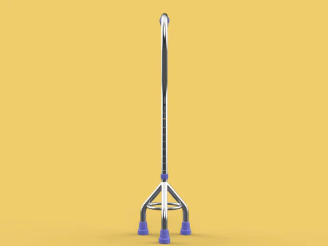 STANDARD TRIPOD WALKING CANE AID ELDERLY STICK POLE GAIT 3 LEG 3D Model