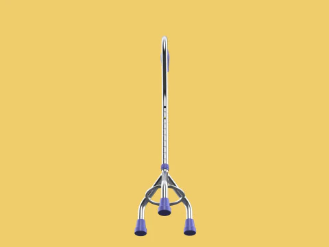 STANDARD TRIPOD WALKING CANE AID ELDERLY STICK POLE GAIT 3 LEG 3D Model
