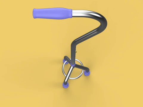 STANDARD TRIPOD WALKING CANE AID ELDERLY STICK POLE GAIT 3 LEG 3D Model