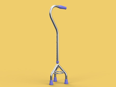 STANDARD TRIPOD WALKING CANE AID ELDERLY STICK POLE GAIT 3 LEG 3D-Modell