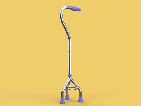 STANDARD TRIPOD WALKING CANE AID ELDERLY STICK POLE GAIT 3 LEG 3D Model