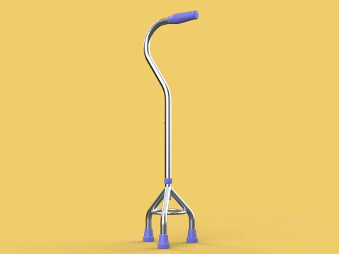 STANDARD TRIPOD WALKING CANE AID ELDERLY STICK POLE GAIT 3 LEG 3D Model