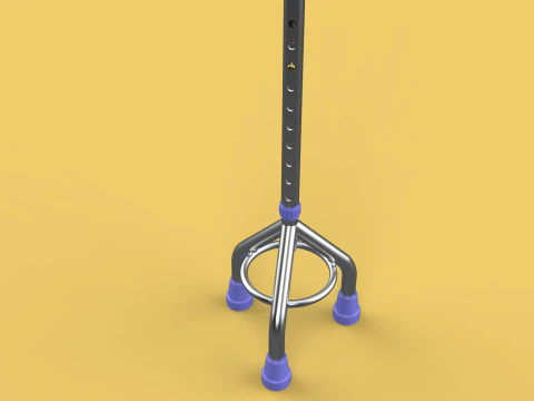 STANDARD TRIPOD WALKING CANE AID ELDERLY STICK POLE GAIT 3 LEG 3D Model