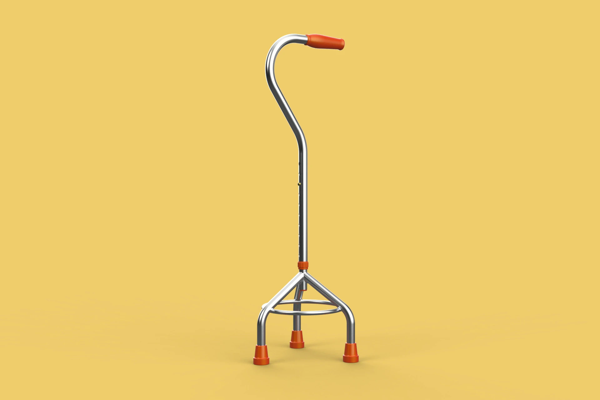 STANDARD WALKING CANE AID ELDERLY TRIPOD STICK POLE GAIT 3 LEG 3D Model .c4d .max .obj .3ds .fbx .stl .blend 