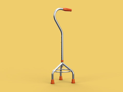 STANDARD WALKING CANE AID ELDERLY TRIPOD STICK POLE GAIT 3 LEG 3Dモデル