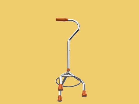 STANDARD WALKING CANE AID ELDERLY TRIPOD STICK POLE GAIT 3 LEG 3D Модель