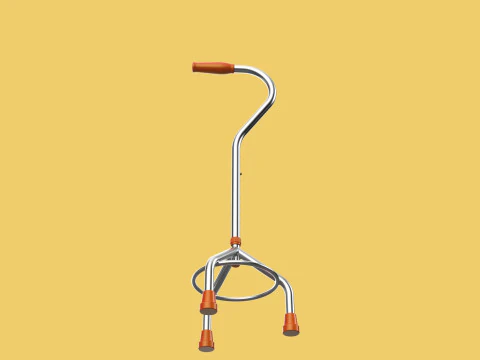 STANDARD WALKING CANE AID ELDERLY TRIPOD STICK POLE GAIT 3 LEG 3D Model