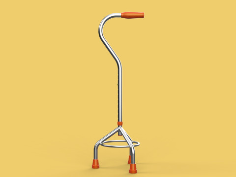 STANDARD WALKING CANE AID ELDERLY TRIPOD STICK POLE GAIT 3 LEG 3D Модель