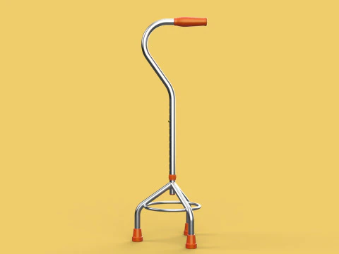 STANDARD WALKING CANE AID ELDERLY TRIPOD STICK POLE GAIT 3 LEG 3D Model