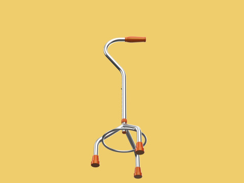 STANDARD WALKING CANE AID ELDERLY TRIPOD STICK POLE GAIT 3 LEG 3D Модель