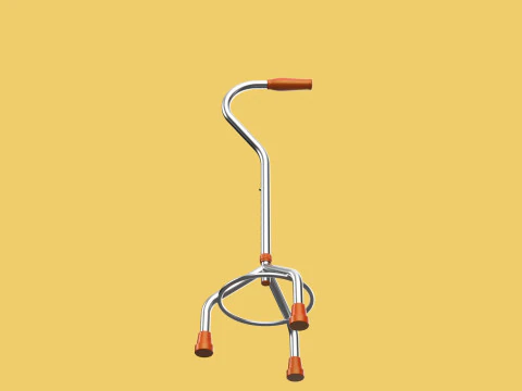 STANDARD WALKING CANE AID ELDERLY TRIPOD STICK POLE GAIT 3 LEG 3D Model