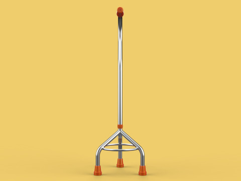 STANDARD WALKING CANE AID ELDERLY TRIPOD STICK POLE GAIT 3 LEG 3D Модель
