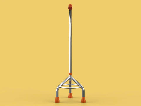 STANDARD WALKING CANE AID ELDERLY TRIPOD STICK POLE GAIT 3 LEG 3D Model