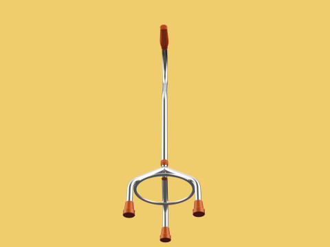 STANDARD WALKING CANE AID ELDERLY TRIPOD STICK POLE GAIT 3 LEG 3D Модель