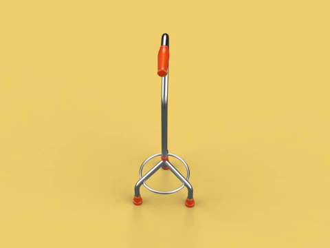 STANDARD WALKING CANE AID ELDERLY TRIPOD STICK POLE GAIT 3 LEG 3D Model