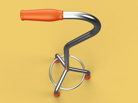 STANDARD WALKING CANE AID ELDERLY TRIPOD STICK POLE GAIT 3 LEG 3D Модель