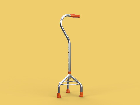 STANDARD WALKING CANE AID ELDERLY TRIPOD STICK POLE GAIT 3 LEG 3D Модель