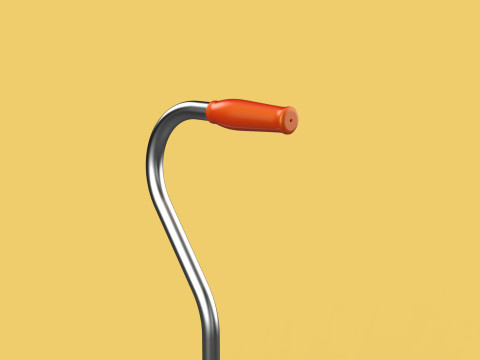 STANDARD WALKING CANE AID ELDERLY TRIPOD STICK POLE GAIT 3 LEG 3D Модель