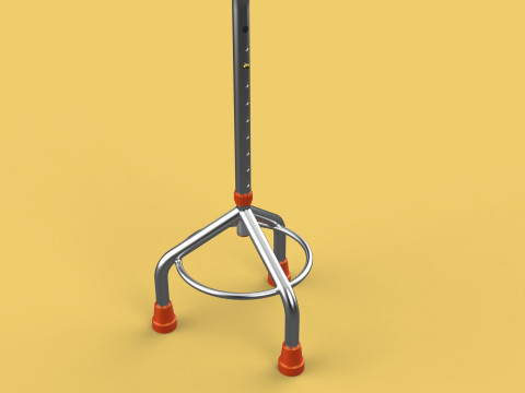 STANDARD WALKING CANE AID ELDERLY TRIPOD STICK POLE GAIT 3 LEG 3D Модель