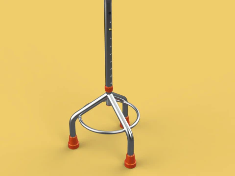 STANDARD WALKING CANE AID ELDERLY TRIPOD STICK POLE GAIT 3 LEG 3D Model