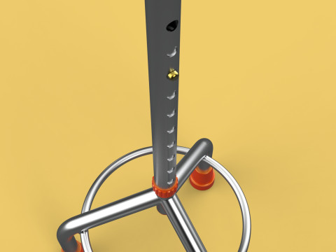 STANDARD WALKING CANE AID ELDERLY TRIPOD STICK POLE GAIT 3 LEG 3D Модель