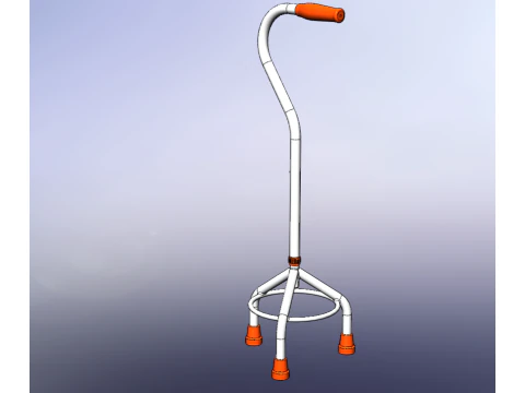 STANDARD WALKING CANE AID ELDERLY TRIPOD STICK POLE GAIT 3 LEG 3D Model