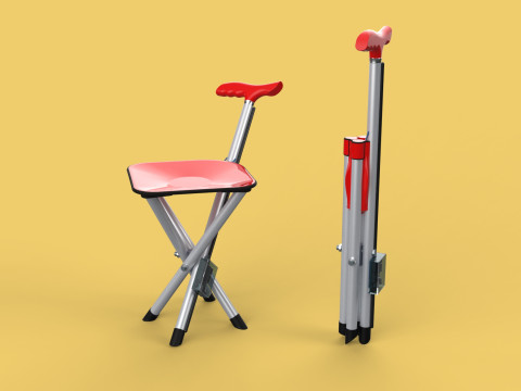 SMART ASSISTIVE BLIND STICK WALKING CANE WITH FOLDING SEAT CHAIR 3D Модель