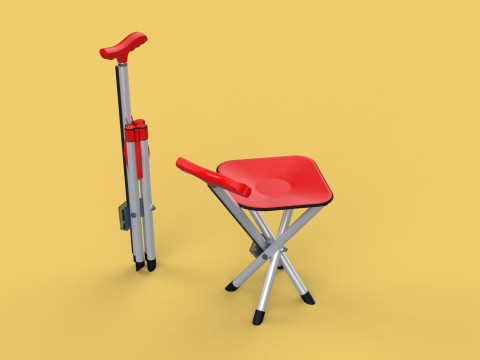 SMART ASSISTIVE BLIND STICK WALKING CANE WITH FOLDING SEAT CHAIR 3D Модель