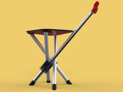 SMART ASSISTIVE BLIND STICK WALKING CANE WITH FOLDING SEAT CHAIR 3D Модель