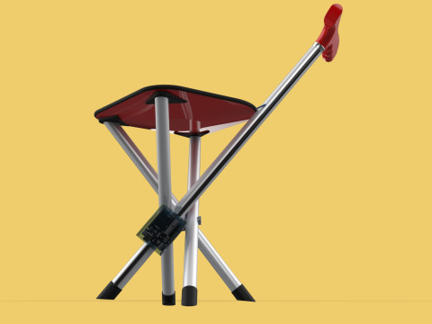 SMART ASSISTIVE BLIND STICK WALKING CANE WITH FOLDING SEAT CHAIR 3D Модель