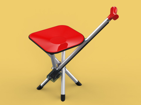 SMART ASSISTIVE BLIND STICK WALKING CANE WITH FOLDING SEAT CHAIR 3D Модель