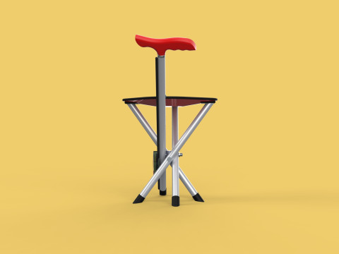 SMART ASSISTIVE BLIND STICK WALKING CANE WITH FOLDING SEAT CHAIR 3D Модель