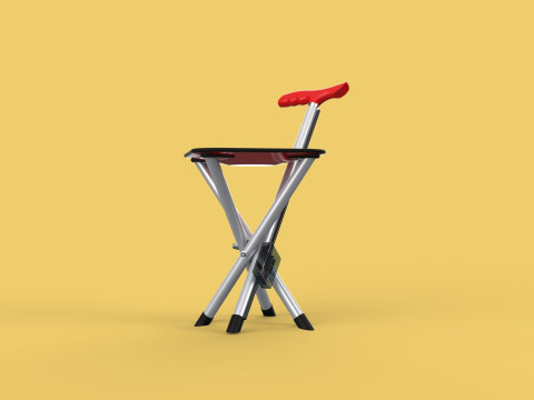 SMART ASSISTIVE BLIND STICK WALKING CANE WITH FOLDING SEAT CHAIR 3D Модель