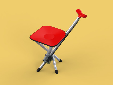 SMART ASSISTIVE BLIND STICK WALKING CANE WITH FOLDING SEAT CHAIR 3D Модель