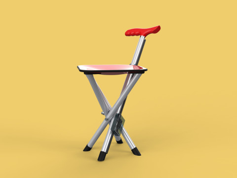 SMART ASSISTIVE BLIND STICK WALKING CANE WITH FOLDING SEAT CHAIR 3D Модель