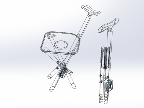 SMART ASSISTIVE BLIND STICK WALKING CANE WITH FOLDING SEAT CHAIR 3D Модель