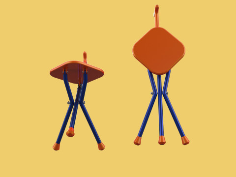 SMART BLIND STICK POLE WALKING CANE FOLDING SEAT CHAIR STOOL AID 3D 모델