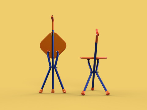 SMART BLIND STICK POLE WALKING CANE FOLDING SEAT CHAIR STOOL AID 3D 모델
