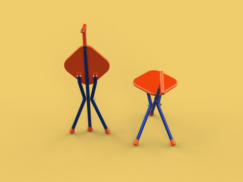 SMART BLIND STICK POLE WALKING CANE FOLDING SEAT CHAIR STOOL AID 3D 모델