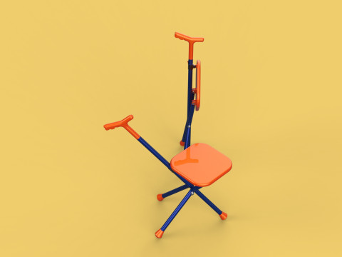 SMART BLIND STICK POLE WALKING CANE FOLDING SEAT CHAIR STOOL AID 3D 모델