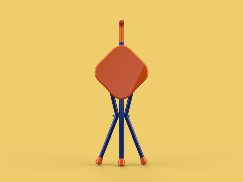 SMART BLIND STICK POLE WALKING CANE FOLDING SEAT CHAIR STOOL AID 3D 모델