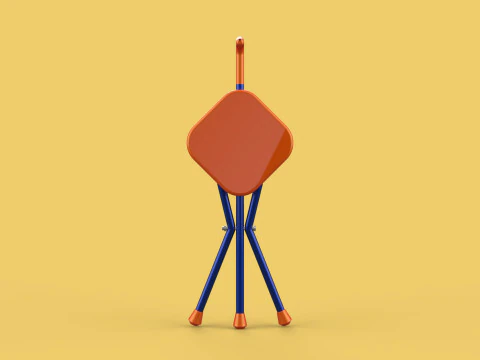 SMART BLIND STICK POLE WALKING CANE FOLDING SEAT CHAIR STOOL AID 3D Model