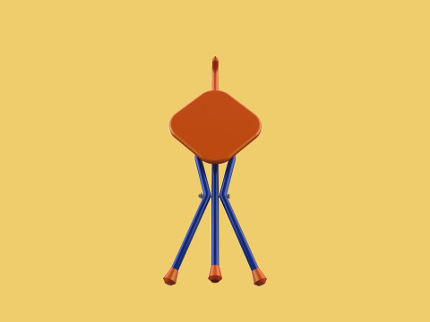 SMART BLIND STICK POLE WALKING CANE FOLDING SEAT CHAIR STOOL AID 3D 모델