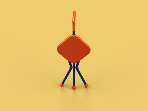 SMART BLIND STICK POLE WALKING CANE FOLDING SEAT CHAIR STOOL AID 3D 모델